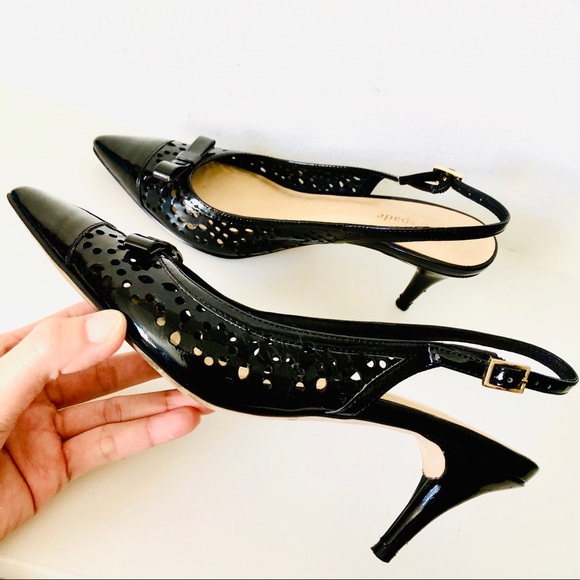 SOLD⚡️KATE SPADE⚡️Bow Patent Leather Slingback Heels_6M - Picture 3 of 8